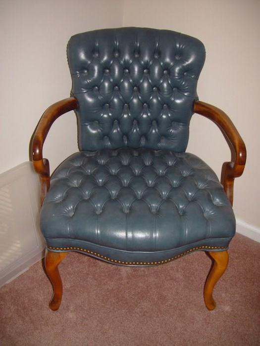 First Tufted Leather Chairs by Jasper