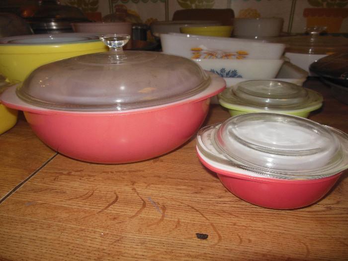 Pyrex Flamingo Pink Covered 