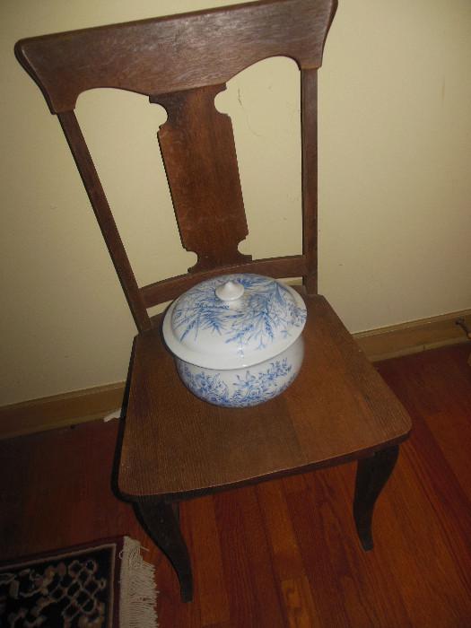 Vintage Side Chair, With Chamber Pot