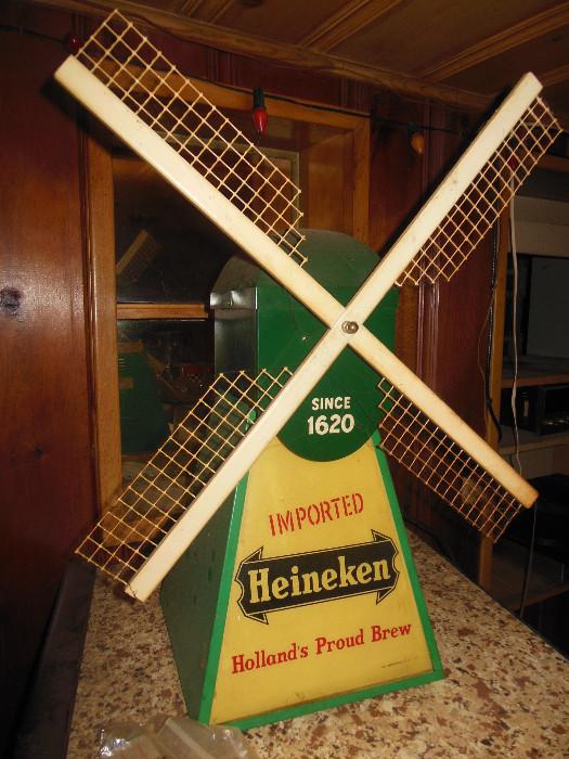 Vintage Heineken Windmill, Works,Lights up