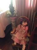 dolls and victorian plant stands
