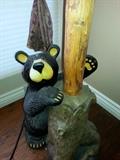 hand carved bear coat rack