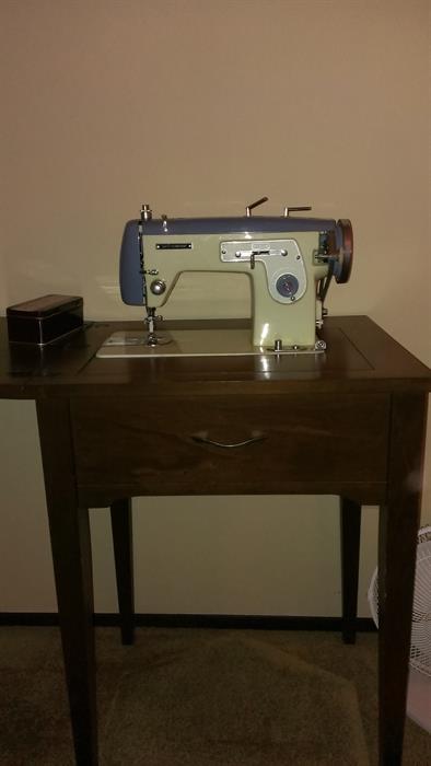 Hudson's sewing machine and cabinet