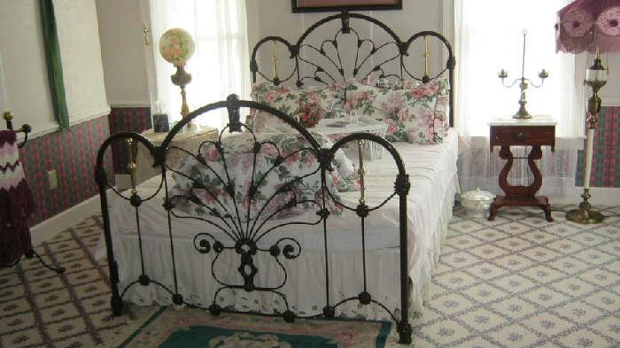 IRON BED AND DECORATOR PIECES