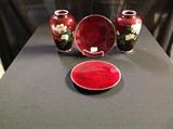Foil cloisonné and red plates 