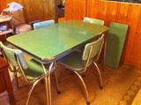1950's green and chrome dinette with leaf.  Excellent condition!