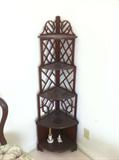 mahogany corner curio.