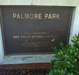 Plaque honering Mrs. Plamore at Palmore Park.