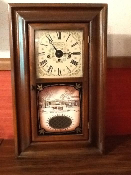 New England clock company mantle clock                          Home for Thanksgiving Westminster chimes