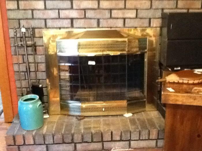 Fire place screen and accessories
