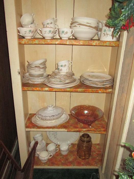 Awesome set of vintage dishes - brand new still with price tags  Pie safe is sold.