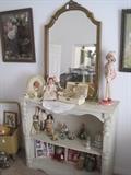 SHABBY CHIC BOOK CASE , VINTAGE AND ANTIQUE DOLLS