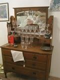 ANTIQUE SWING MIRROR DRESSER