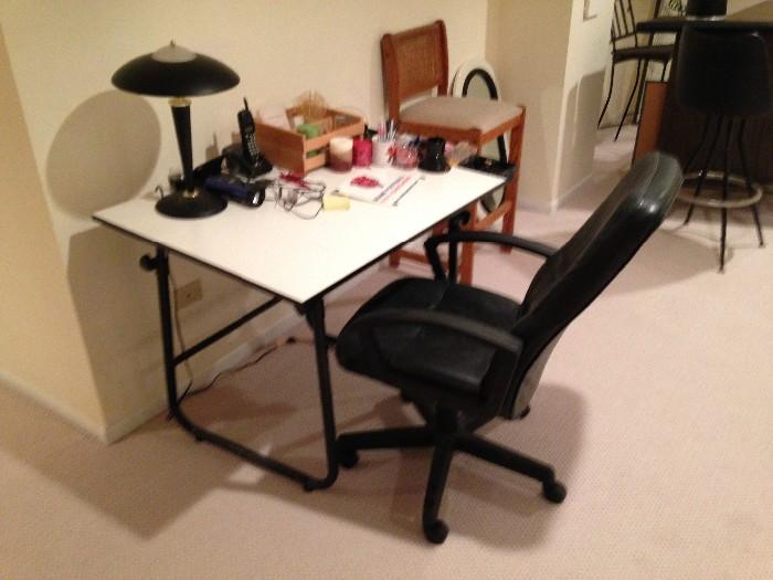 drafting desk  and chair 