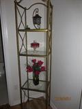 BRASS AND GLASS CURIO STAND