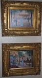 Pair of Oil on Canvas Paintings by E.J. Cygne (9" x 12")