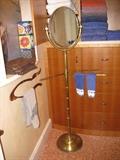 Lovely Brass Mirror/Towel Stand