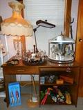 Carousel Horses; Vintage Lamp and Desk