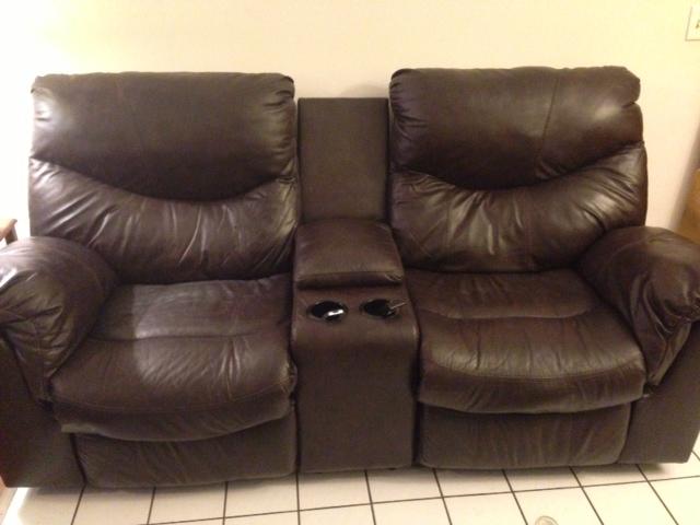Brown Leather Love Seat Recliner