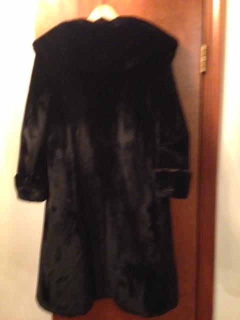 Black Seal Fur Coat - Size Small