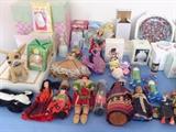 Dolls, plates, Christmas ornaments
