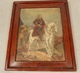 Lot 5  -  F. Kier Oil Painting on Board.  Man on horse.-- Dimensions:  Image Size: H: 10 inches: W: 8 inches --- 