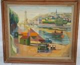 Lot 9  -  R. Degoul.  Oil Painting on Canvas.  Label on back 1964.  -- Dimensions:  Image Size: H: 20.5 inches: W: 25 inches --- 