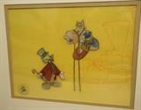 Lot 13  -  Disney Hand DONALD DUCK Painted Movie Animation Cel.  Mickey's Christmas Carol.  -- Dimensions:  Image Size: H: 10.25 inches: W: 13 inches --- 