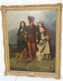 Lot 37  -  F. R. Pickersgill. Oil painting on canvas. Figures in the countryside.-- Dimensions:  Image Size: H: 43 1/2 inches: W: 33 inches --- 