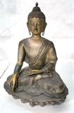 Lot 114  -  Brass Tibetan Figure.  Seated Figure.-- Dimensions:  H: 21 inches: W: 16 inches: D: 12 inches --- 