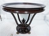 Lot 126  -  French Empire Style Center Table with Bronze paw Feet.  Finial center. -- Dimensions:  H: 28 inches: W: 33 inches --- 
