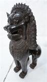 Lot 129  -  Tibetan Bronze Seated Dog Figure.   -- Dimensions:  H: 31 inches: W: 16 inches: D: 17 inches --- 