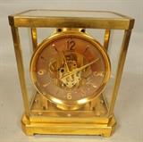 Lot 199  -  Le Coultre Atmos Mantle Clock.  25 Jewel.  -- Dimensions:  H: 9.25 inches: W: 8.5 inches: D: 6.5 inches --- 
