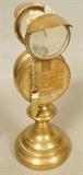 Lot 205  -  Reproduction Heirloom Brass Bulls Eye Lamp.  Reading Oil Lamp.  Copy of Morley & Ober London 1820.-- Dimensions:  H: 10.5 inches: W: 3.75 inches --- 