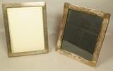 Lot 236  -  Lot of 2 sterling  picture frames. 1) The largest marked Mexico. Replaced copper brackets to hold back. 2) One with etched scroll design monogramed "RA". Replaced back is missing all brackets to secure it.-- Dimensions:  H: 11.5 inches: W: 10 inches ---  <br><br>US Shipping charge:</b>  $20
