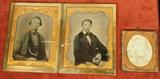 Lot 238  -  Pair of antique photographs in hinged brass frame. Ambrotypes with antique of young boy in sailor suit. -- Dimensions:  H: 6 inches: W: 9 inches ---  <br><br>US Shipping charge:</b>  $9