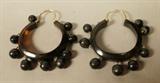Lot 265  -  Pr Victorian Tortoise Hoop Earrings with dangling ball accents. -- Dimensions:  H: 1.75 inches: W: 1.75 inches ---  <br><br>US Shipping charge:</b>  $9
