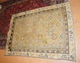Lot 291  -  5'4" x 7'1"Antique Oriental Carpet.  Tans with blue accents.  -- Dimensions:   --- 