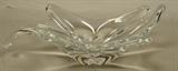 Lot 329  -  BACCARAT Starburst Art Glass Crystal Bowl. Signed.-- Dimensions:  H: 4 inches: W: 12.5 inches: D: 9.5 inches ---  <br><br>US Shipping charge:</b>  $35