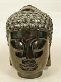 Lot 344  -  Carved Stone Buddha Head Bust Sculpture. Possibly Anthracite/Coal. -- Dimensions:  H: 8 inches: W: 5 inches: D: 6.5 inches ---  <br><br>US Shipping charge:</b>  $35