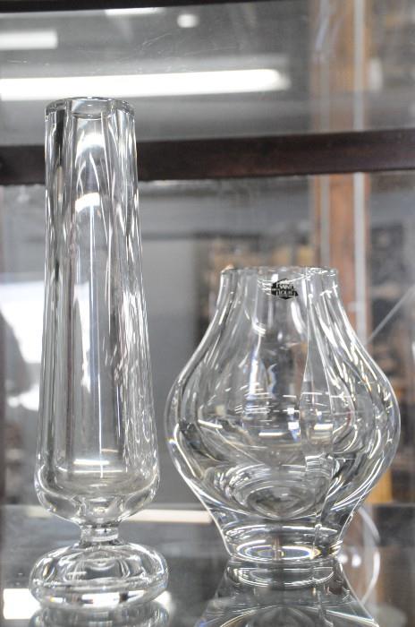 Baccarat and Saint Louis crystal vases