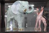 Herend elephant and giraffe group