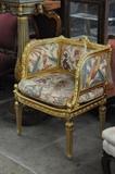Gilt carved Italian armchair