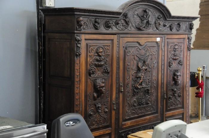 Carved renaissance style cupboard