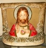 Large Chalkware Jesus Lamp