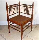 Antique Turned Wood Corner Chair