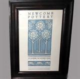 Newcomb Pottery Framed Poster stating "An Enterprise for Southern Women 1895-1940"