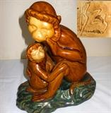 Signed Monkey Statue