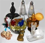 Kristaluxus Frosted Fawn-Made in Mexico, Holmspray Perfume Bottle Atomizer, Glass Salt and Pepper Made in West Germany