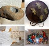Large Stone Planter and Large Art Pieces 